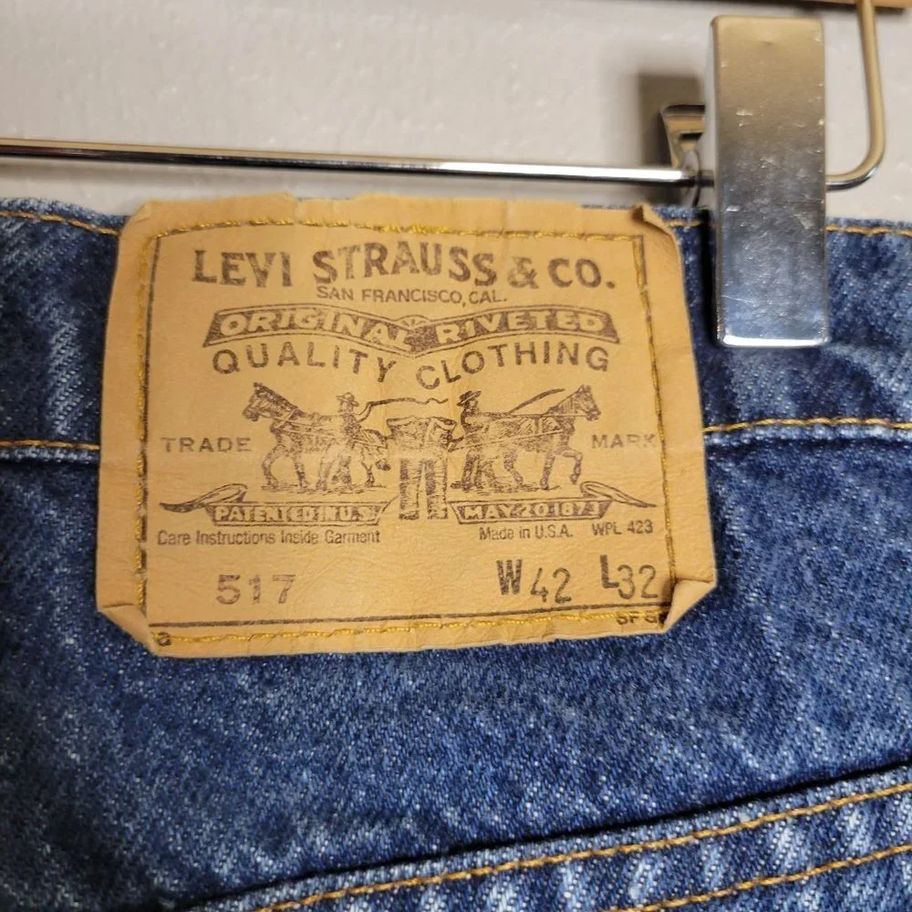 Levi's 517 Orange Tab‎ 70's or 80's Boot Cut Jeans Denim Blue Men's sz 38x30